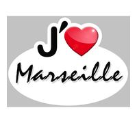 J'aime Marseille - 5x3.7cm - Sticker/Autocollant
