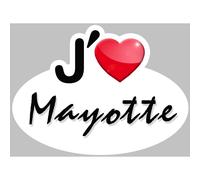 J'aime Mayotte (15x11cm) - Sticker/Autocollant