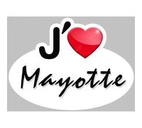 J'aime Mayotte (5x3.7cm) - Sticker/Autocollant