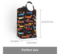 J'aime mes chiens teckels,Panier à linge pliable, grand bac de rangement résistant avec poignées, 50 L