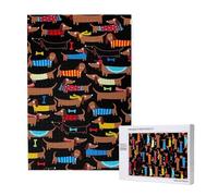 J'aime Mes Chiens teckels,Puzzle Familial en Bois de 1 000 pièces pour Adultes et Adolescents