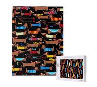 J'aime Mes Chiens teckels,Puzzle Familial en Bois de 500 pièces pour Adultes et Adolescents