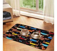 J'aime Mes Chiens teckels,Tapis d'alimentation pour Animaux de Compagnie, Sets de Table en Cuir PU pour Chats et Chiens,30x45cm