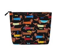 J'aime Mes Chiens teckels,Trousse de Toilette de Voyage Portable, Imitation Lin, en Lin.