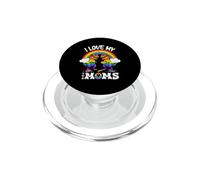 J'aime Mes Deux Mamans Dino LGBTQ Pride Ally Rainbow Kids PopSockets PopGrip pour MagSafe