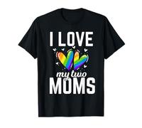 J'aime mes deux mamans Gay Butterfly Flag Lesbians T-Shirt
