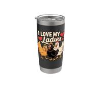 J'aime mes filles, oiseaux de ferme amusants, poulet Gobelet isotherme en acier inoxydable double paroi