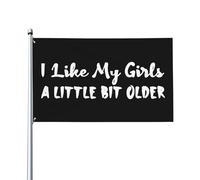 J'aime mes filles un peu plus âgées - Drapeau décoratif d'extérieur 90 x 150 cm - Couleurs vives - Léger