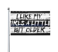 J'aime mes filles un peu plus âgées - Drapeau double face 90 x 150 cm en polyester - Décoration de jardin
