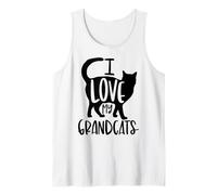 J'aime Mes Grands-Parents Grand-mère Grand-père Papa Chats Amoureux des Animaux Débardeur