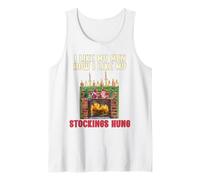 J'aime Mes Hommes How I Like My Stockings Hung Funny Christmas Débardeur