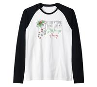 J'aime Mes Hommes How I Like My Stockings Hung Funny Christmas Manche Raglan