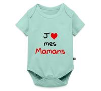 J'Aime Mes Mamans Cadeau Maman Lesbienne Body Manches Courtes Bébé Bio