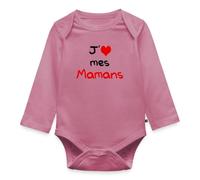 J'Aime Mes Mamans Cadeau Maman Lesbienne Body Manches Longues Bébé Bio