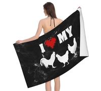J'aime Mes Poules Drap De Bain Douce Drap De Plage Absorbantes Serviettes De Sauna pour Hôtel Spa Fitness Gym 80X130Cm