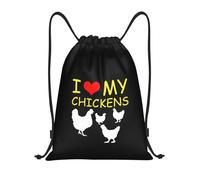J'Aime Mes Poules Unisexe Sac À Dos À Cordon Étanche Sacs De Sport Grand Sacs De Gym Pour Plage Piscine Voyage Vacances