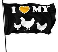 J'aime mes poulets 1 drapeau 0,9 x 1,5 m imprimé sur un seul côté Bienvenue bannière de drapeau de famille