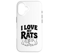 J'aime Mes Rats, adorables Amoureux des Animaux, la Vie des Rats Coque pour iPhone 16