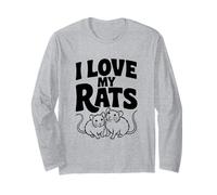 J'aime Mes Rats, adorables Amoureux des Animaux, la Vie des Rats Manche Longue