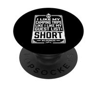 J'aime Mes Voyages de Camping : Courte liste d'invités | Funny Wilderness PopSockets PopGrip Adhésif