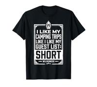 J'aime Mes Voyages de Camping : Courte liste d'invités | Funny Wilderness T-Shirt