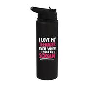J'aime mon adolescent même quand j'ai besoin de crier maman Stainless Steel Insulated Water Bottle