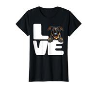 J'aime Mon Amoureux des Chiens Beauceron T-Shirt, Femme, Noir, 3XL