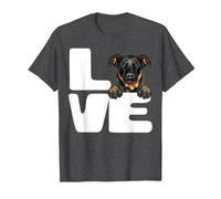 J'aime Mon Amoureux des Chiens Beauceron T-Shirt, Homme, Chiné Foncé, 5XL