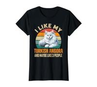J'aime Mon Angora Turc et Peut-être 3 Personnes Qui Aiment Les Chats rétro T-Shirt Graphique avec Valeur