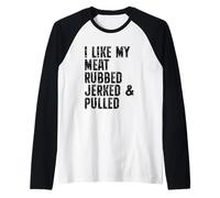 J'aime Mon Barbecue Amusant à la Viande frottée et effilochée Manche Raglan