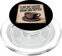 J'aime Mon café comme J'aime Le Plaisir Noir et amer de Mes Matins PopSockets PopGrip pour MagSafe
