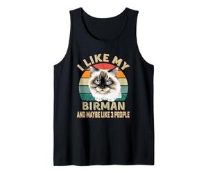 J'aime Mon Chat Birman, rétro, Vintage, drôle, pour Les Amoureux des Chats Débardeur