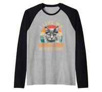 J'aime Mon Chat Nebelung, rétro, Vintage, Amusant pour Les Amoureux des Chats Manche Raglan