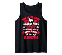 J'aime Mon Chien Barzoï Funny Puppy Dogs Lovers Débardeur