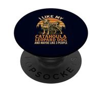 J'aime mon chien Catahoula et le drôle de propriétaire d'un animal de compagnie de 3 personnes PopSockets PopGrip Adhésif