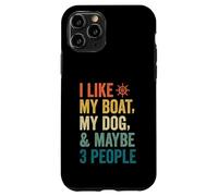 J'aime Mon Chien de Bateau et Peut-être 3 Personnes, Un père Marin rétro et drôle Coque pour iPhone 11 Pro