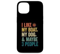 J'aime Mon Chien de Bateau et Peut-être 3 Personnes, Un père Marin rétro et drôle Coque pour iPhone 13