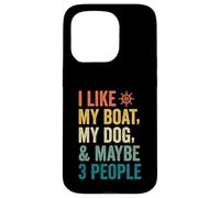 J'aime Mon Chien de Bateau et Peut-être 3 Personnes, Un père Marin rétro et drôle Coque pour iPhone 15 Pro