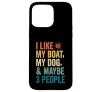 J'aime Mon Chien de Bateau et Peut-être 3 Personnes, Un père Marin rétro et drôle Coque pour iPhone 15 Pro Max