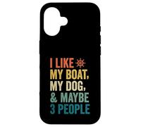 J'aime Mon Chien de Bateau et Peut-être 3 Personnes, Un père Marin rétro et drôle Coque pour iPhone 16