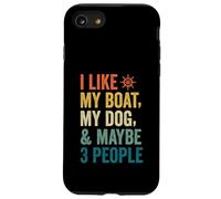 J'aime Mon Chien de Bateau et Peut-être 3 Personnes, Un père Marin rétro et drôle Coque pour iPhone SE (2020) / 7/8