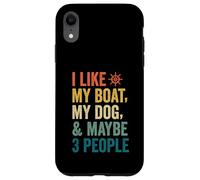 J'aime Mon Chien de Bateau et Peut-être 3 Personnes, Un père Marin rétro et drôle Coque pour iPhone XR