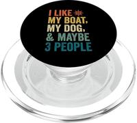 J'aime Mon Chien de Bateau et Peut-être 3 Personnes, Un père Marin rétro et drôle PopSockets PopGrip pour MagSafe