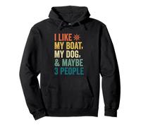 J'aime Mon Chien de Bateau et Peut-être 3 Personnes, Un père Marin rétro et drôle Sweat à Capuche