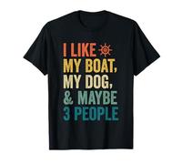 J'aime Mon Chien de Bateau et Peut-être 3 Personnes, Un père Marin rétro et drôle T-Shirt