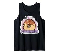 J'aime mon chien de Poméranie, maman, papa, chien kawaii, doodles pom Débardeur
