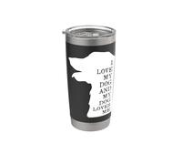 J'aime mon chien et mon chien m'aime Gobelet isotherme en acier inoxydable double paroi