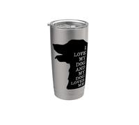 J'aime mon chien et mon chien m'aime Gobelet isotherme en acier inoxydable double paroi