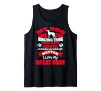 J'aime Mon Chien Great Dane Funny Puppy Dogs Lovers Débardeur