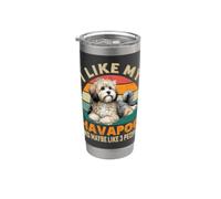 J'aime mon chien Havapoo et peut-être 3 personnes avec un propriétaire de chiens drôles Gobelet isotherme en acier inoxydable double paroi